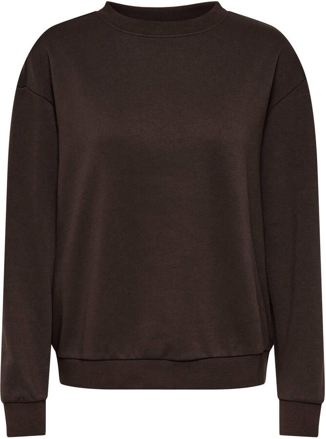 JDY loose fit trui met backprint bruin
