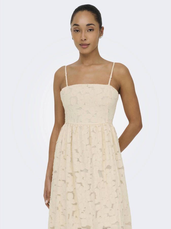 JDY maxi jurk broderie beige