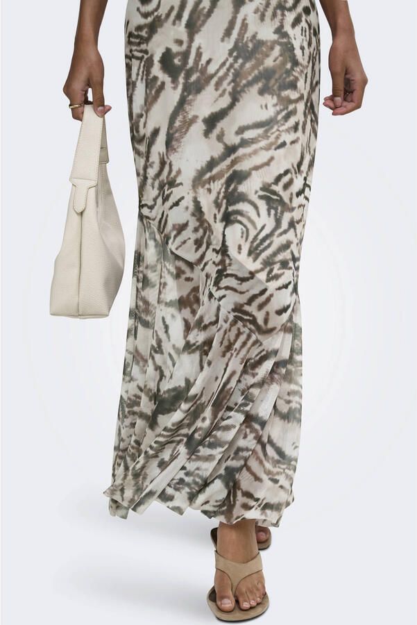 JDY maxi jurk met print ecru