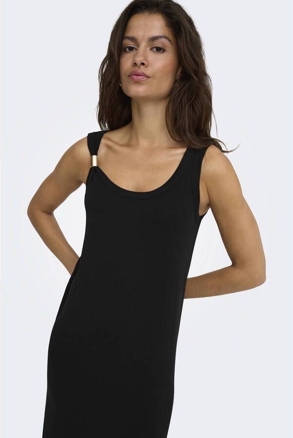 JDY maxi jurk met siergesp zwart