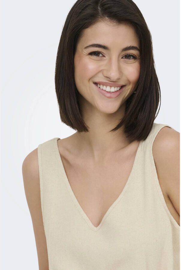 JDY maxi jurk SAY met linnen beige - Foto 2