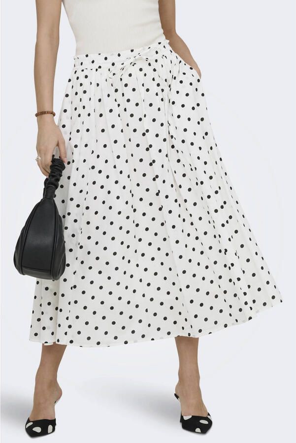 JDY maxi rok met stippen wit