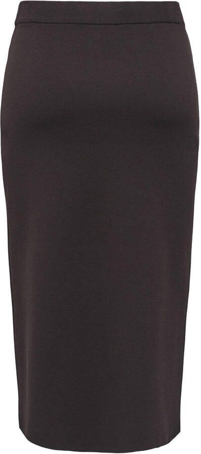 JDY midi rok gebreid donkerbruin