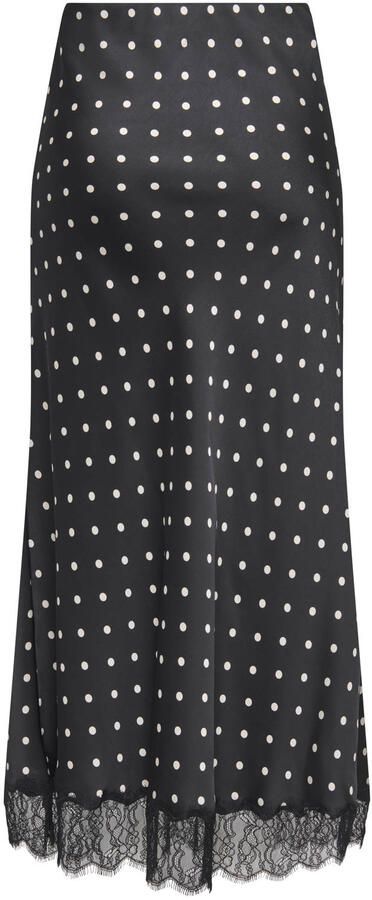 JDY midi rok met stippen zwart