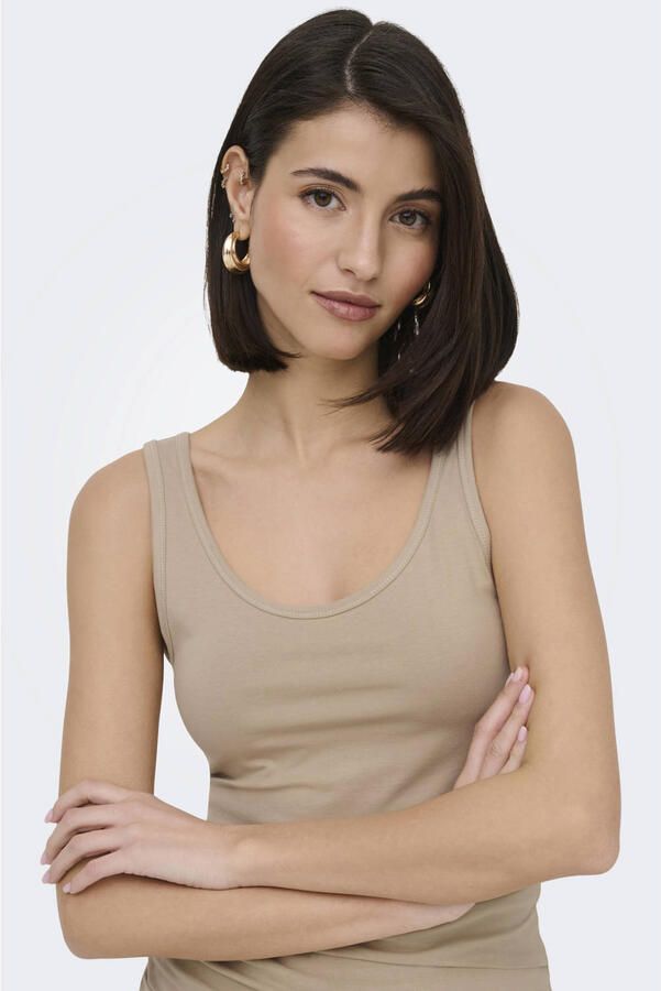 JDY mouwloze top beige - Foto 2