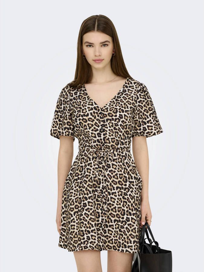 JDY panterprint blousejurk bruin - Foto 2