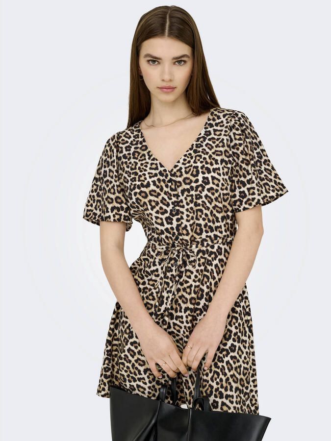 JDY panterprint blousejurk bruin - Foto 3
