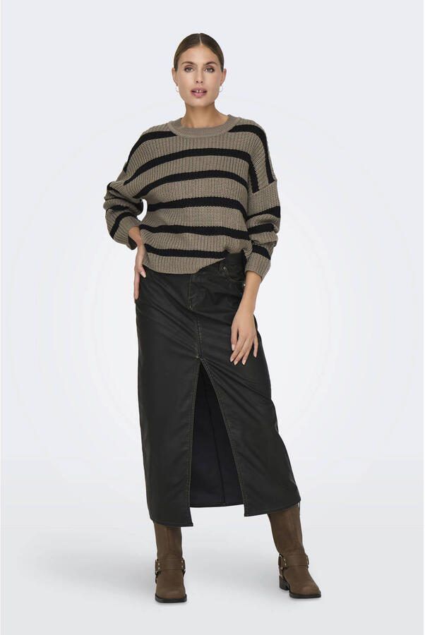 Jacqueline de Yong Gestreepte Ronde Hals Trui Vrouwen Brown Dames - Foto 2