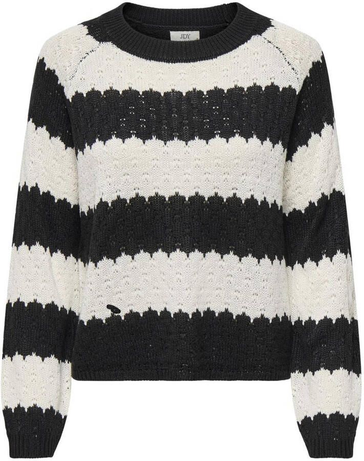 Jacqueline de Yong Gestreepte gebreide trui met ronde hals Multicolor Dames - Foto 3