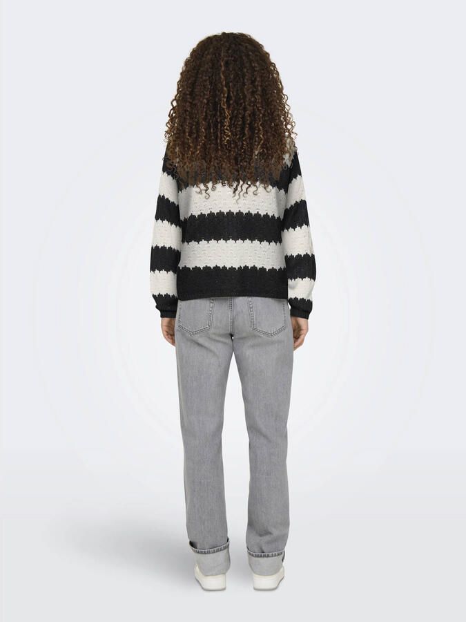 Jacqueline de Yong Gestreepte gebreide trui met ronde hals Multicolor Dames - Foto 2