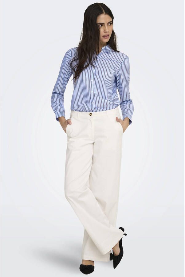 JDY rechtvallend gestreepte blouse blauw - Foto 2