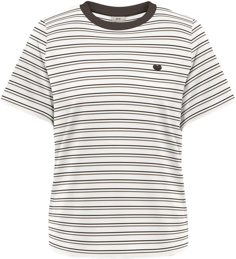 JDY rechtvallend T-shirt met krijtstreep bruin
