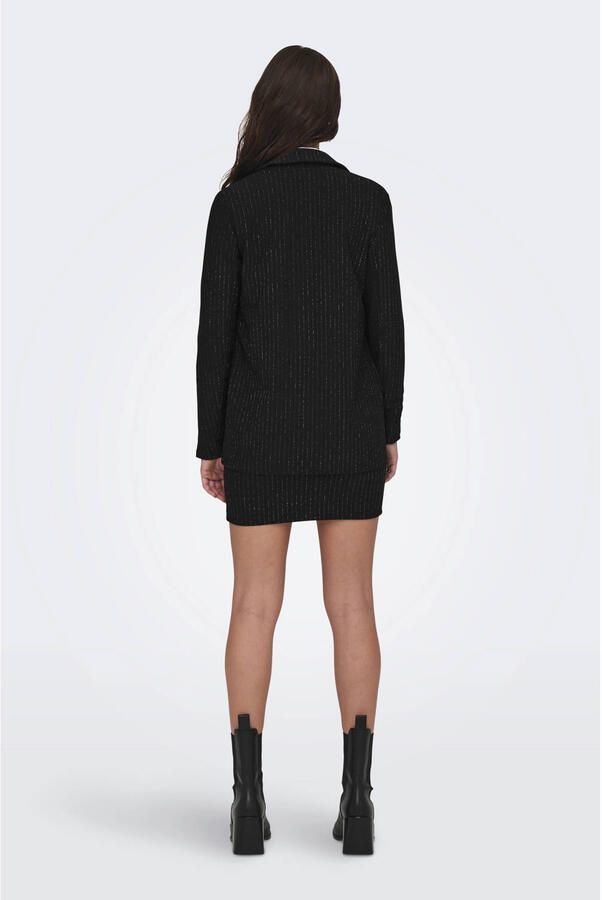 JDY regular blazer met krijtstreep zwart met glitter - Foto 2