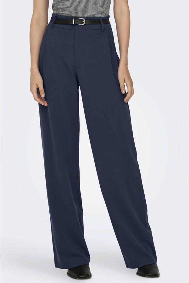 JDY regular fit casual broek donkerblauw