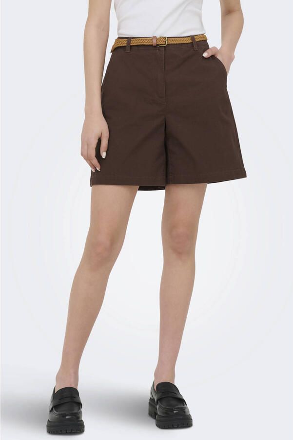 JDY regular waist bermuda short donkerbruin