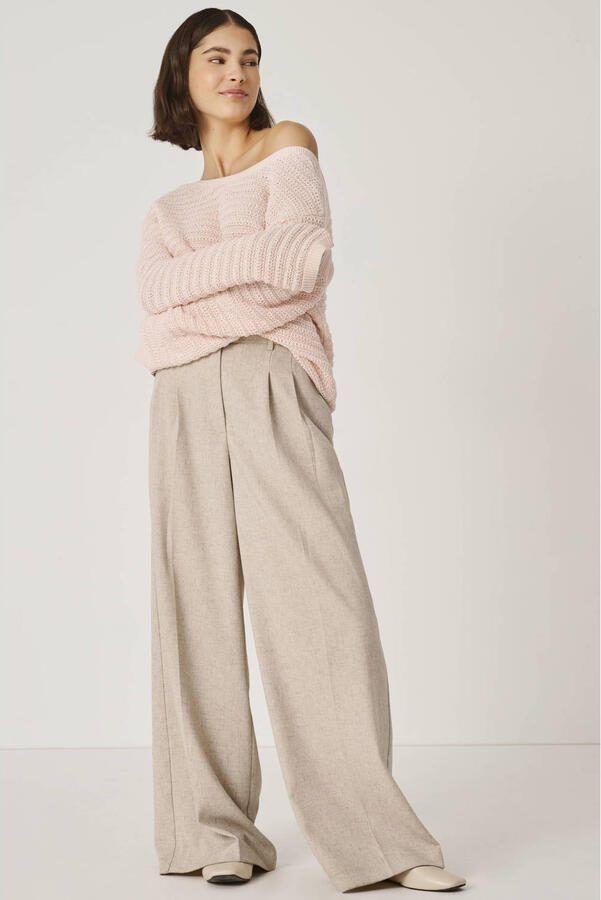 JDY regular waist casual broek beige