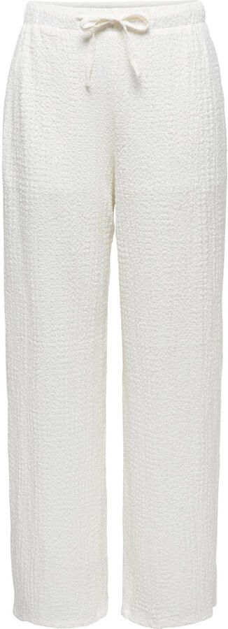 JDY regular waist casual broek met textuur ecru