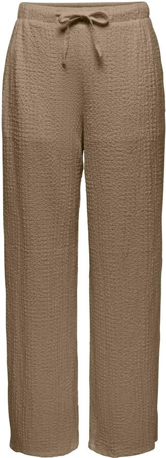 JDY regular waist casual broek met textuur kaki