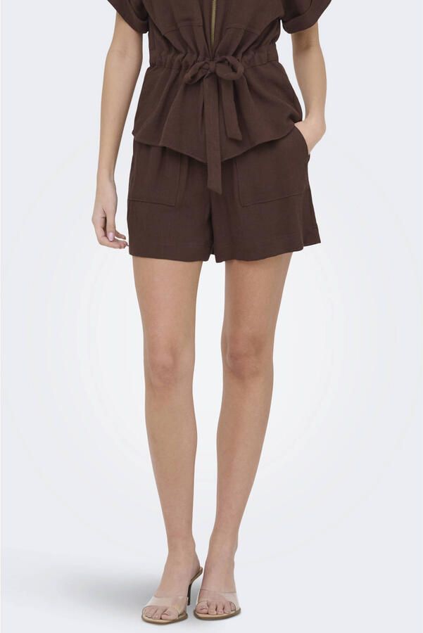 JDY regular waist casual short donkerbruin