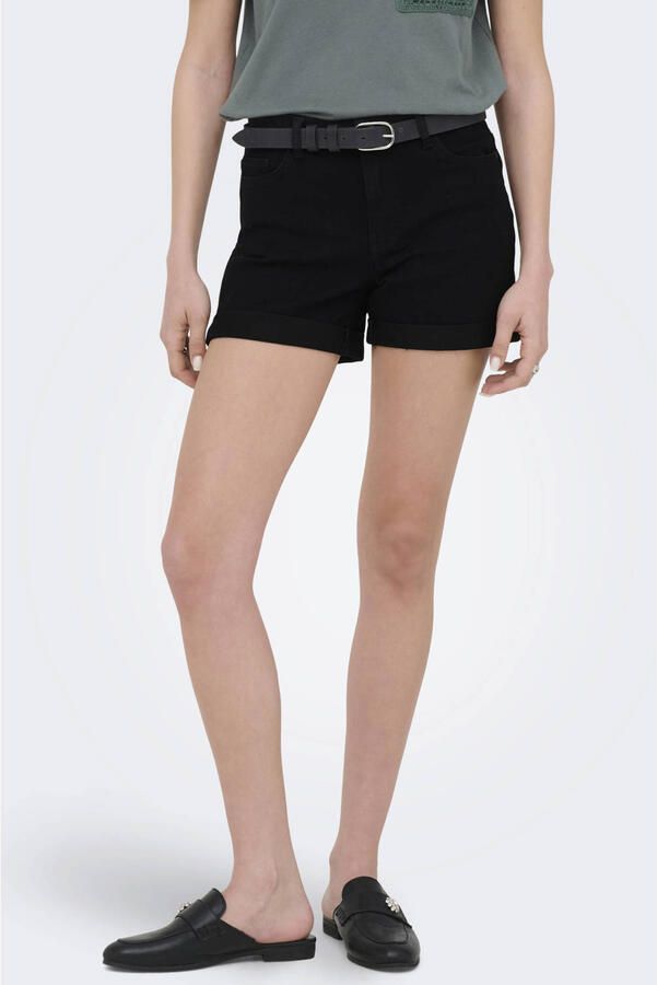 JDY regular waist short black denim