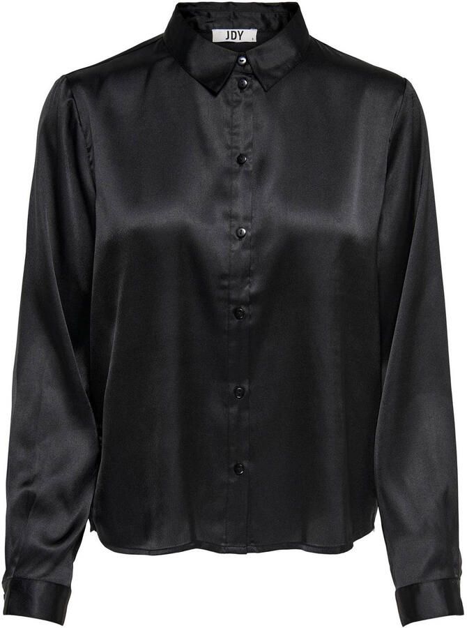 Jacqueline de Yong Zwarte damesoverhemd met lange mouwen Black Dames - Foto 2