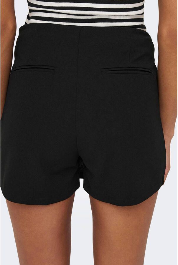 Jacqueline de Yong Zwarte Shorts met Asymmetrische Voorkant en Ritssluiting Black Dames
