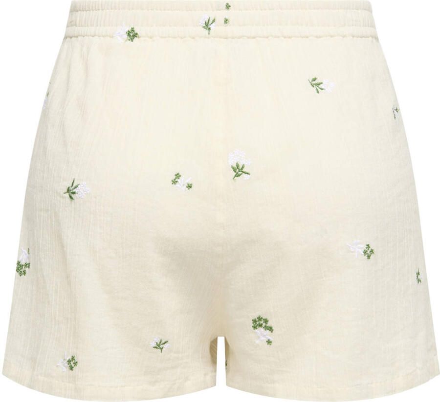 JDY slim regular waist casual short ecru