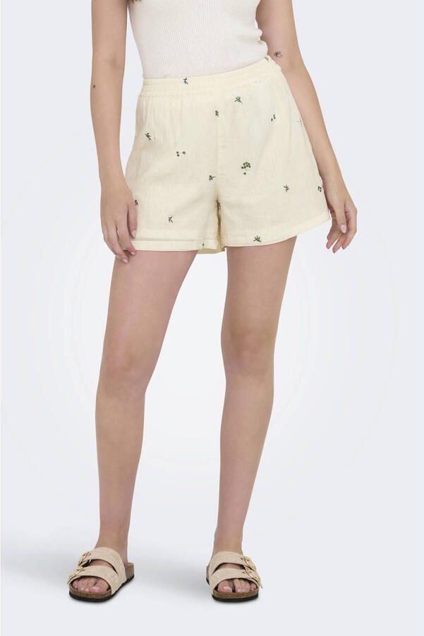 JDY slim regular waist casual short ecru - Foto 2