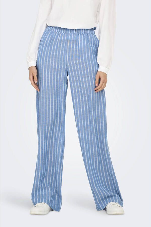 JDY straight high waist casual broek blauw - Foto 3