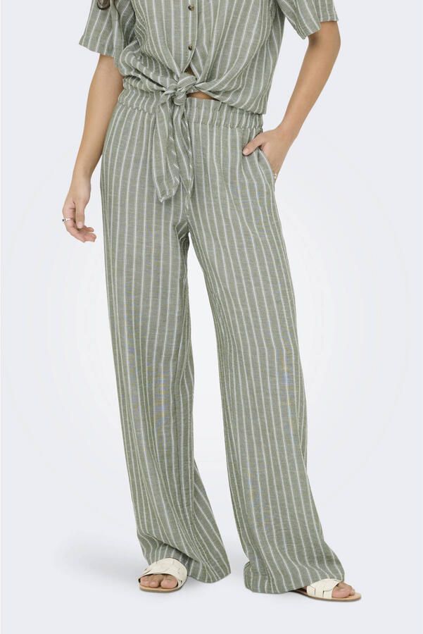 JDY straight high waist casual broek lichtgroen - Foto 2