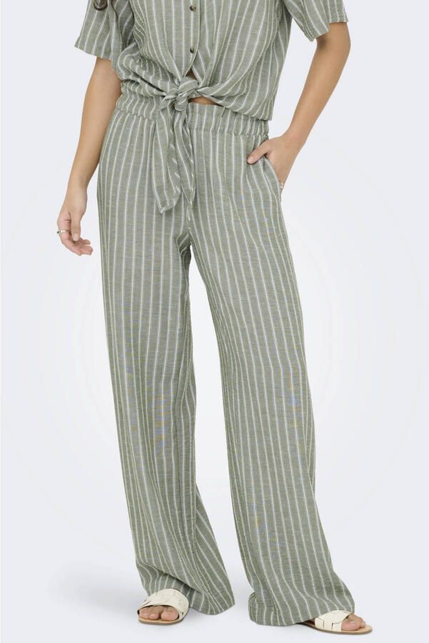 JDY straight high waist casual broek lichtgroen