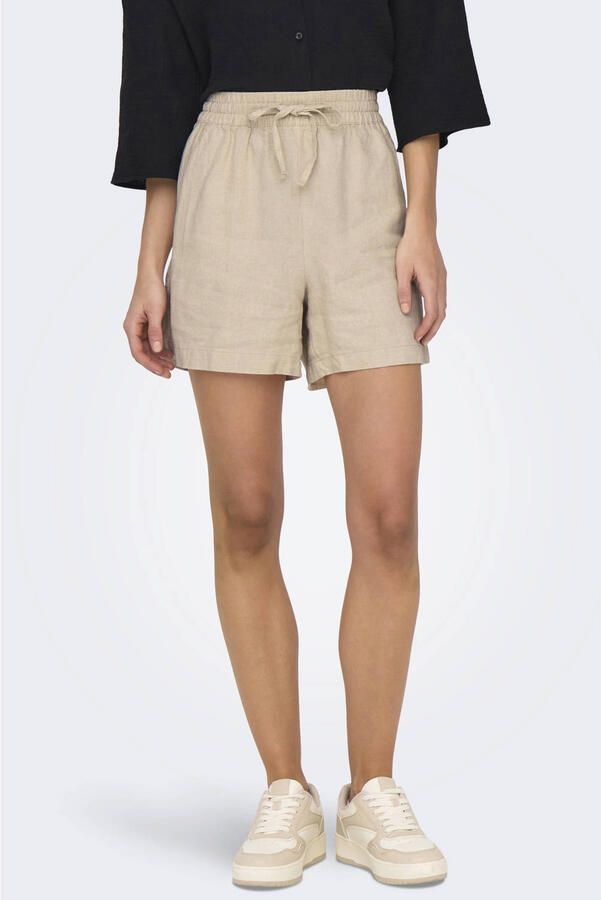 JDY straight high waist casual short crème