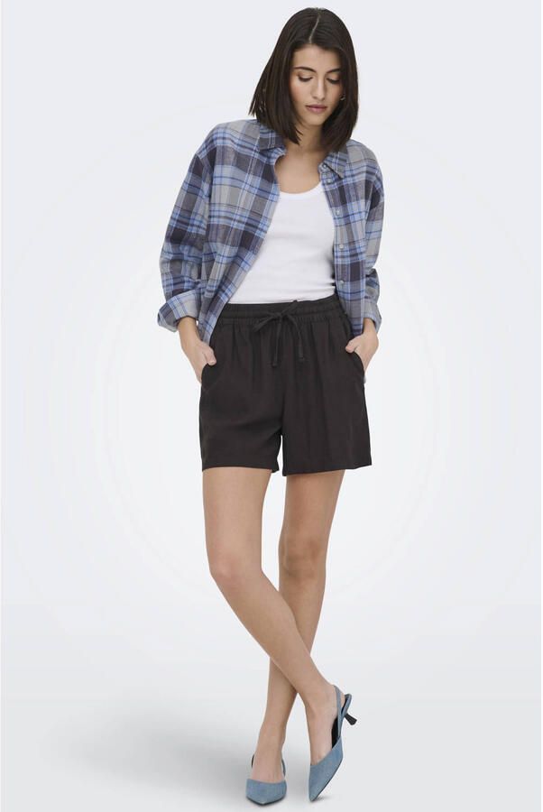 JDY straight high waist casual short donkerbruin - Foto 3