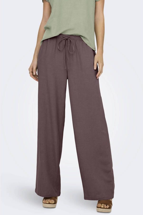 JDY straight regular waist casual broek donkerpaars