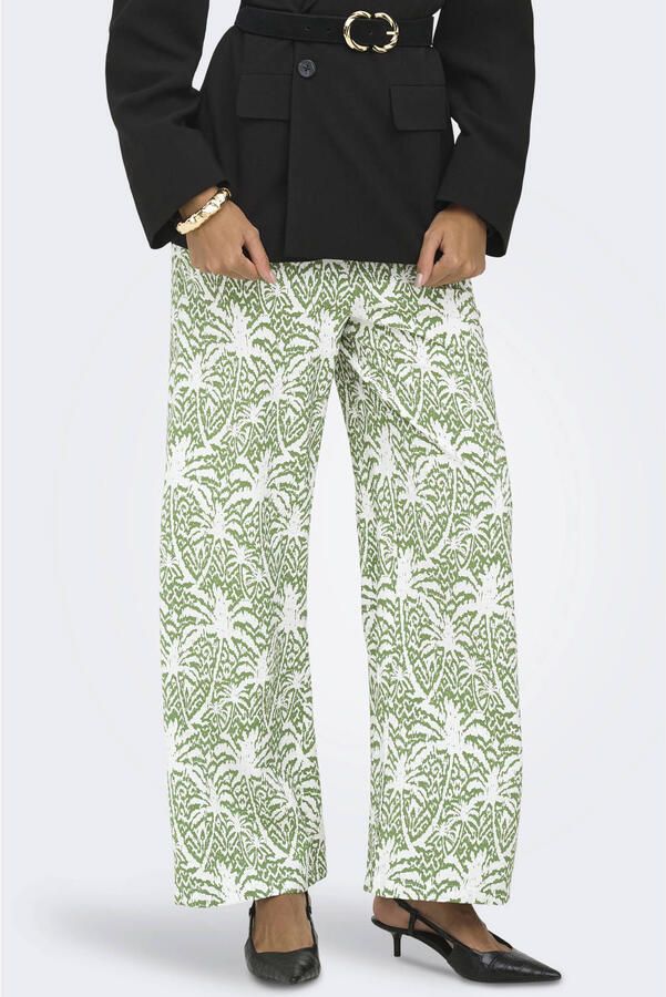 JDY straight regular waist casual broek groen