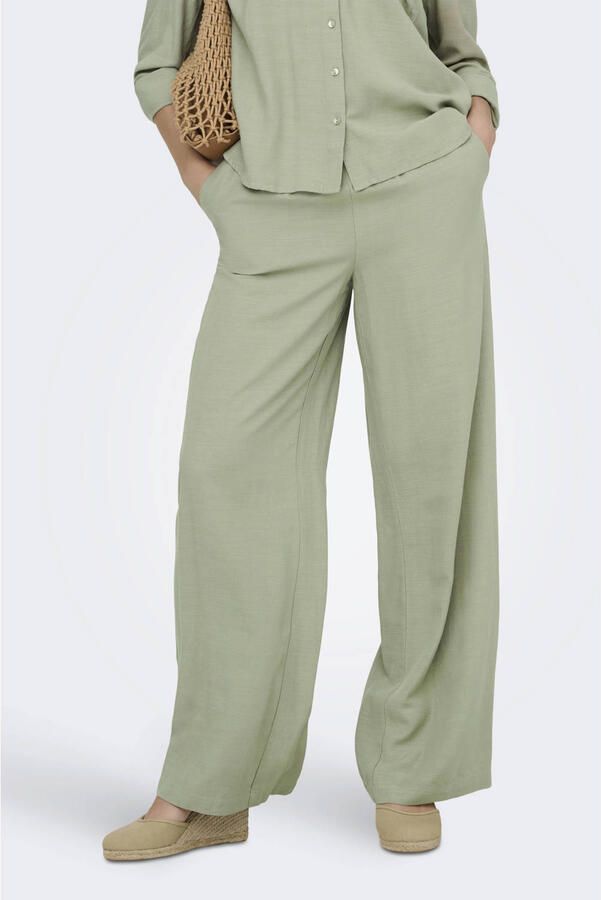 JDY straight regular waist casual broek lichtgroen