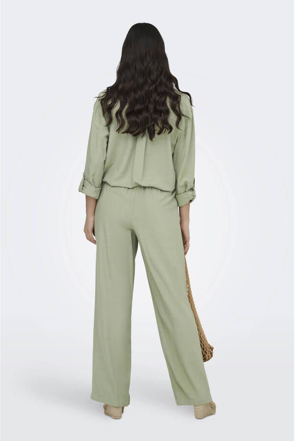 JDY straight regular waist casual broek lichtgroen - Foto 3