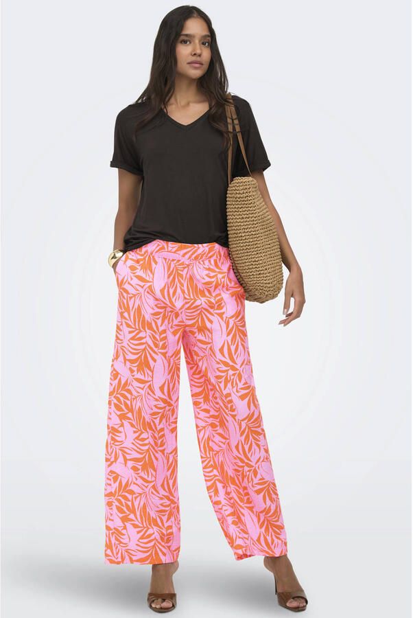 JDY straight regular waist casual broek roze