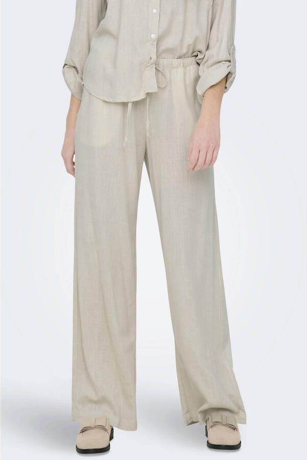 JDY straight regular waist casual broek taupe