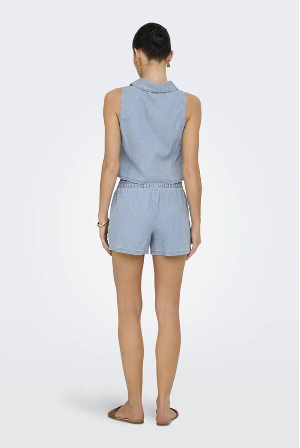 JDY straight regular waist casual short lichtblauw