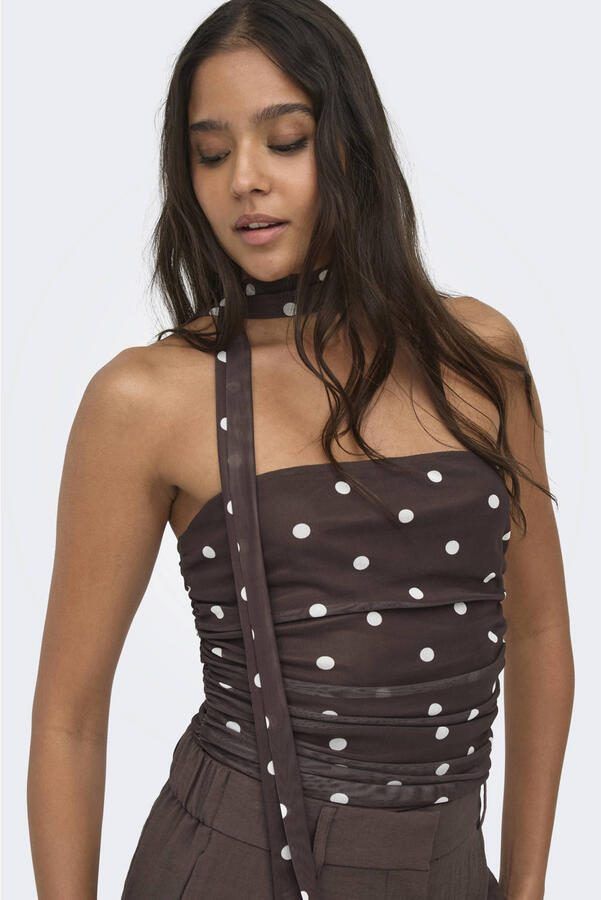 JDY strapless top met stippen bruin - Foto 3