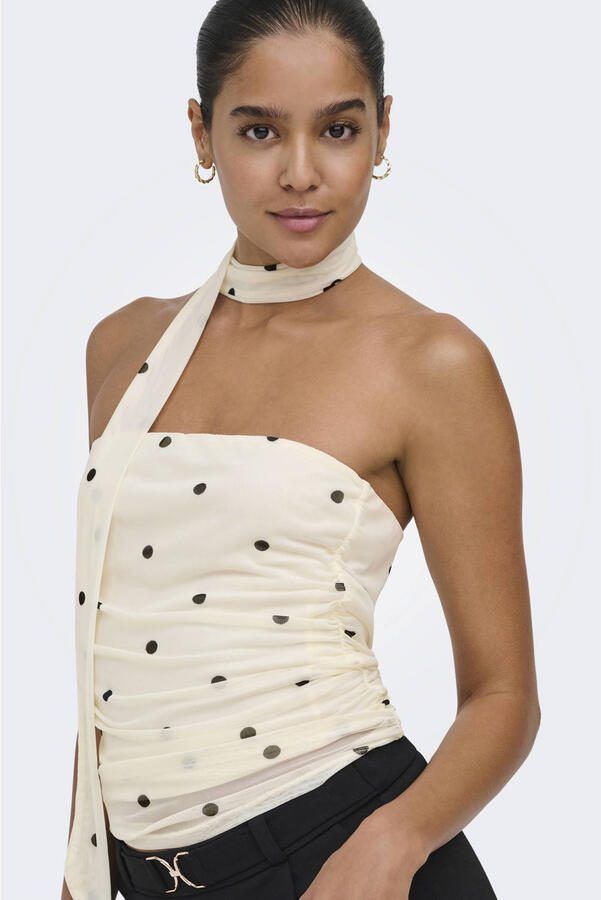 JDY strapless top met stippen ecru - Foto 3