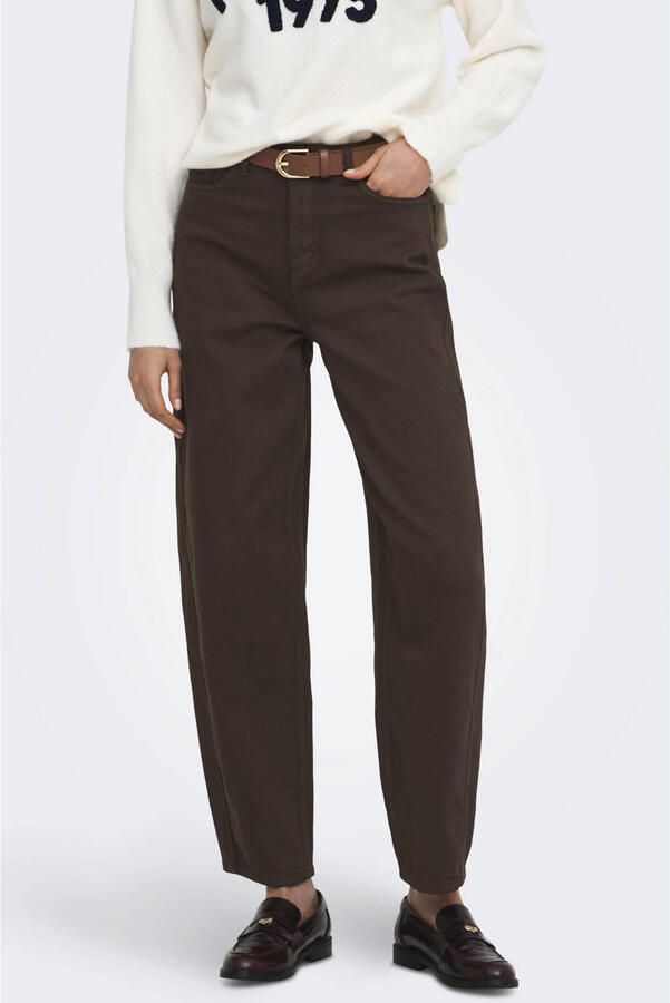 JDY susie Mw Barrel Brown 104 Dnm barrel jeans bruin