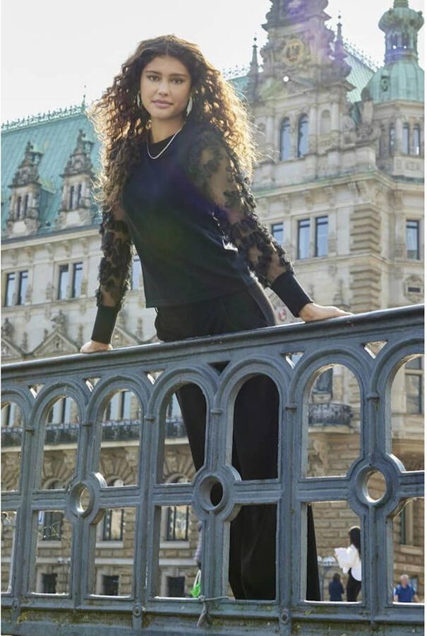 Jacqueline de Yong Zwarte Katoenen Gebreide Kleding Herfst Winter Collectie Black Dames - Foto 2