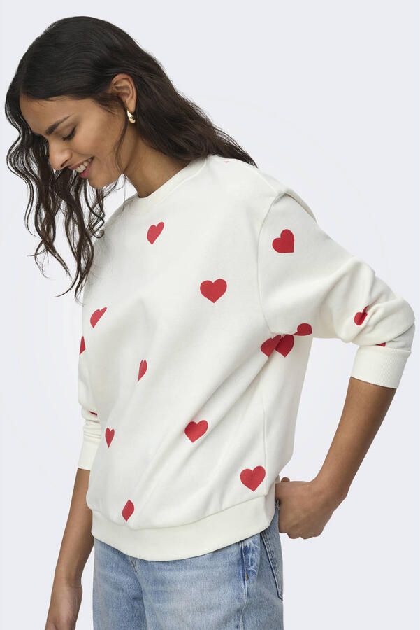 JDY sweater met hartjes ecru - Foto 3