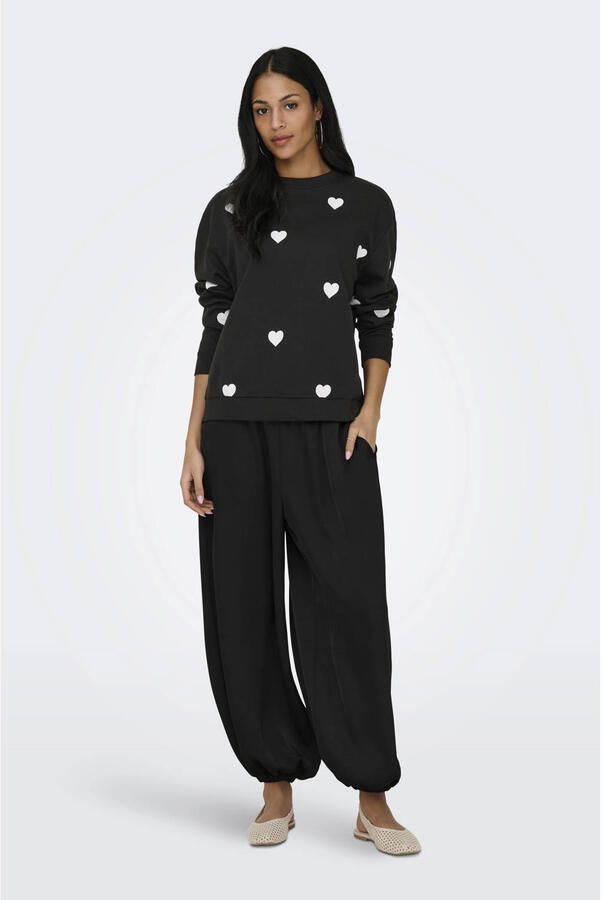 JDY sweater met hartjes zwart - Foto 3