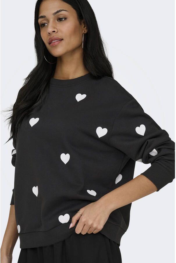 JDY sweater met hartjes zwart - Foto 2
