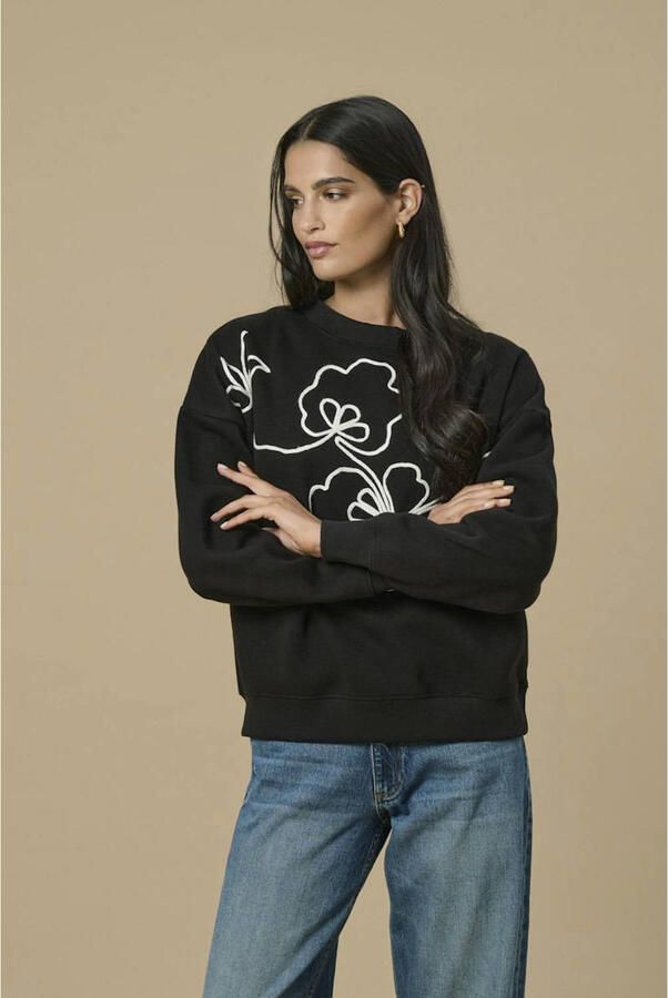 JDY Sweatshirt CANOA L S EMB SWEAT JRS NOOS