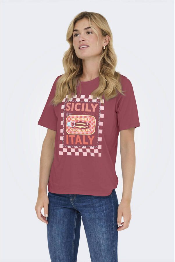 JDY T-shirt donkerrood