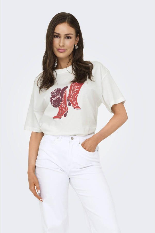 JDY T-shirt ecru